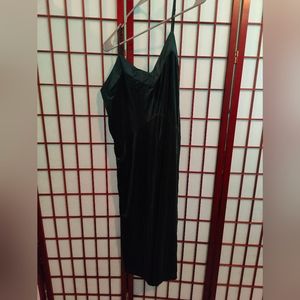 Green velvet dress